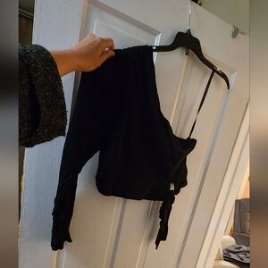 Black One-Shoulder Top, Free People, Size L